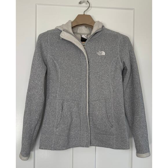 The North Face Banderitas Full‎ Zip Womens Sweater Hooded Jacket Size S Gray - Picture 1 of 12